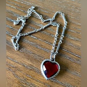 Brighton Silver Necklace with Red Heart Pendant
